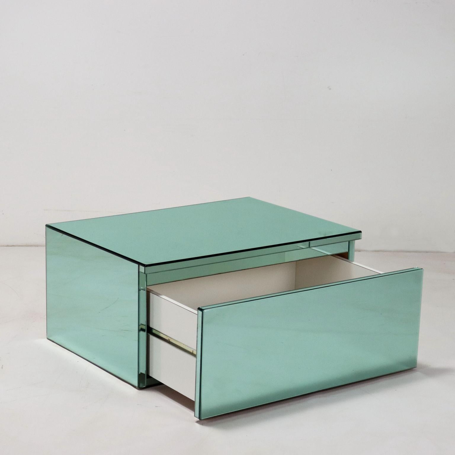 Mid-Century moderno Mobile Anni 70 in Vetro Specchiato in vendita
