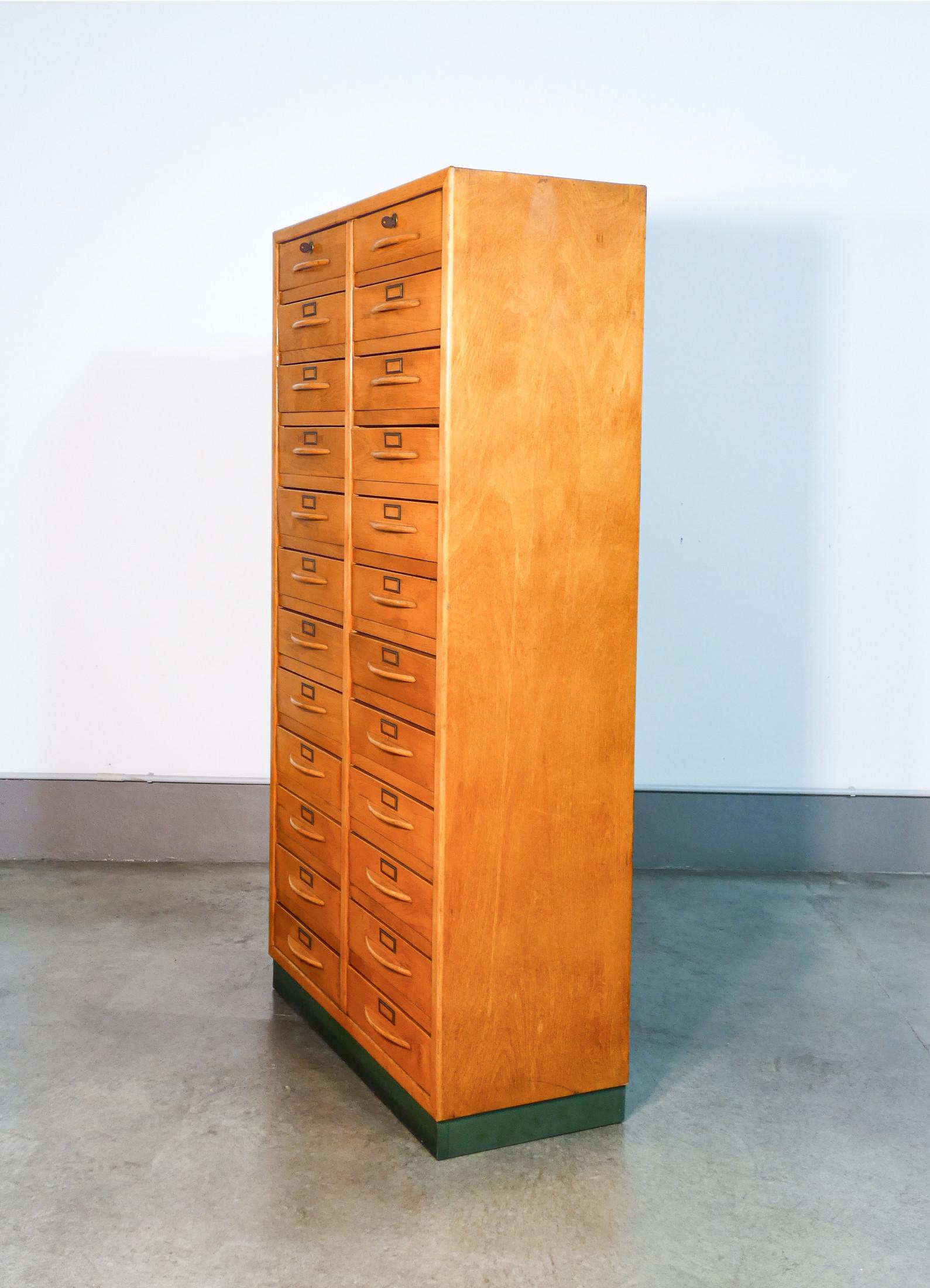 schedario legno vintage