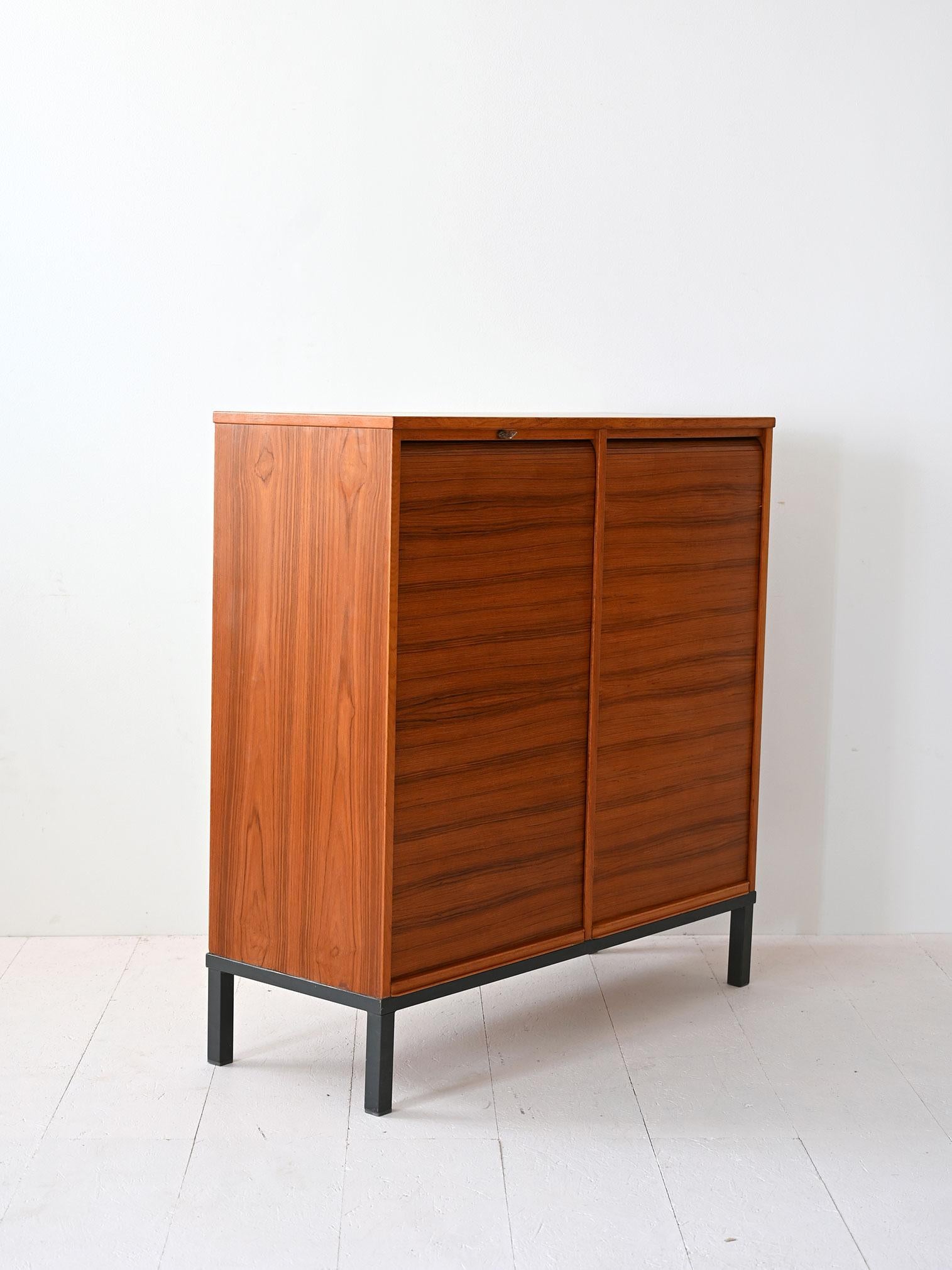 Swedish Vintage archive cabinet with shutter doors For Sale
