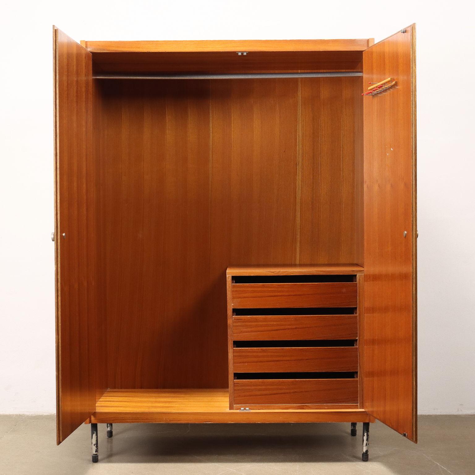 Mid-Century Modern Cabinet Wardrobe with two doors 1960s For Sale