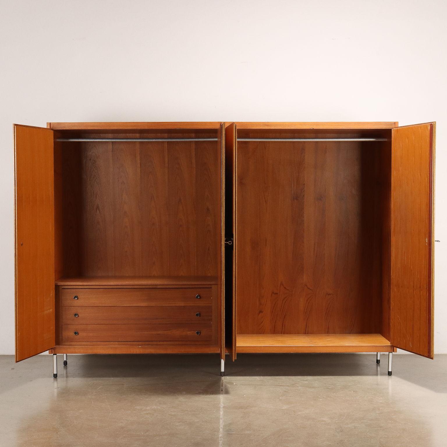 Mid-Century Modern Four door closet cabinet 1960s For Sale