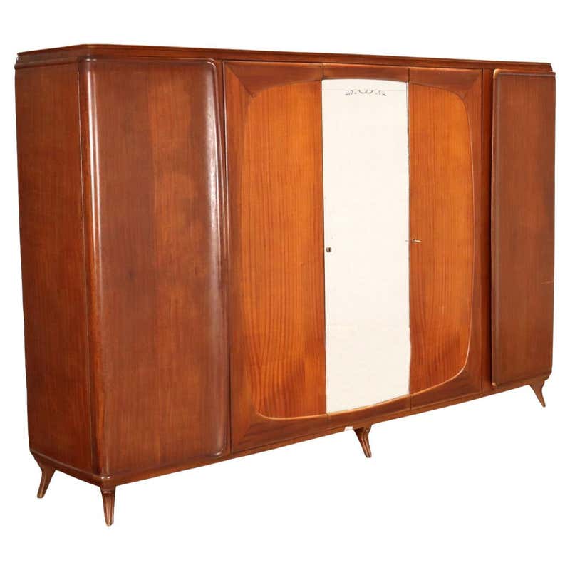 Vintage Mahogany Veneer Wardrobe, 1950s at 1stDibs | 1950 wardrobe ...