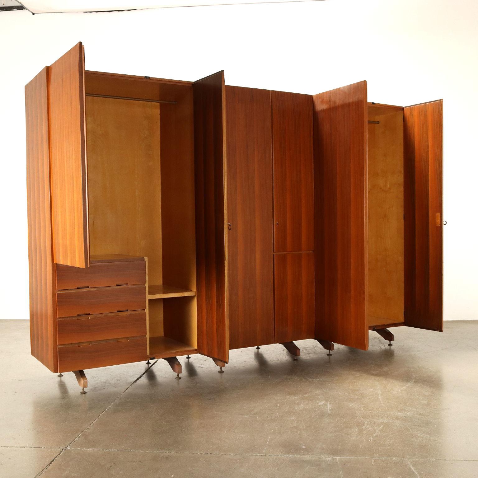 Veneer 1960s Vintage Wardrobe Cabinet