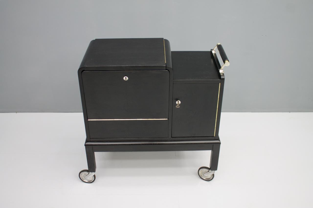 Mobile Art Deco Bar Cart, 1940s In Good Condition In Frankfurt / Dreieich, DE