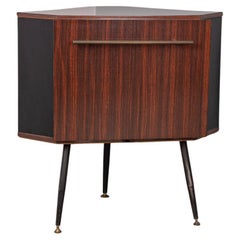 Vintage 1960s corner bar cabinet in wood Italian design