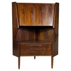 Moderner Palisander-Eckbarschrank aus der Jahrhundertmitte