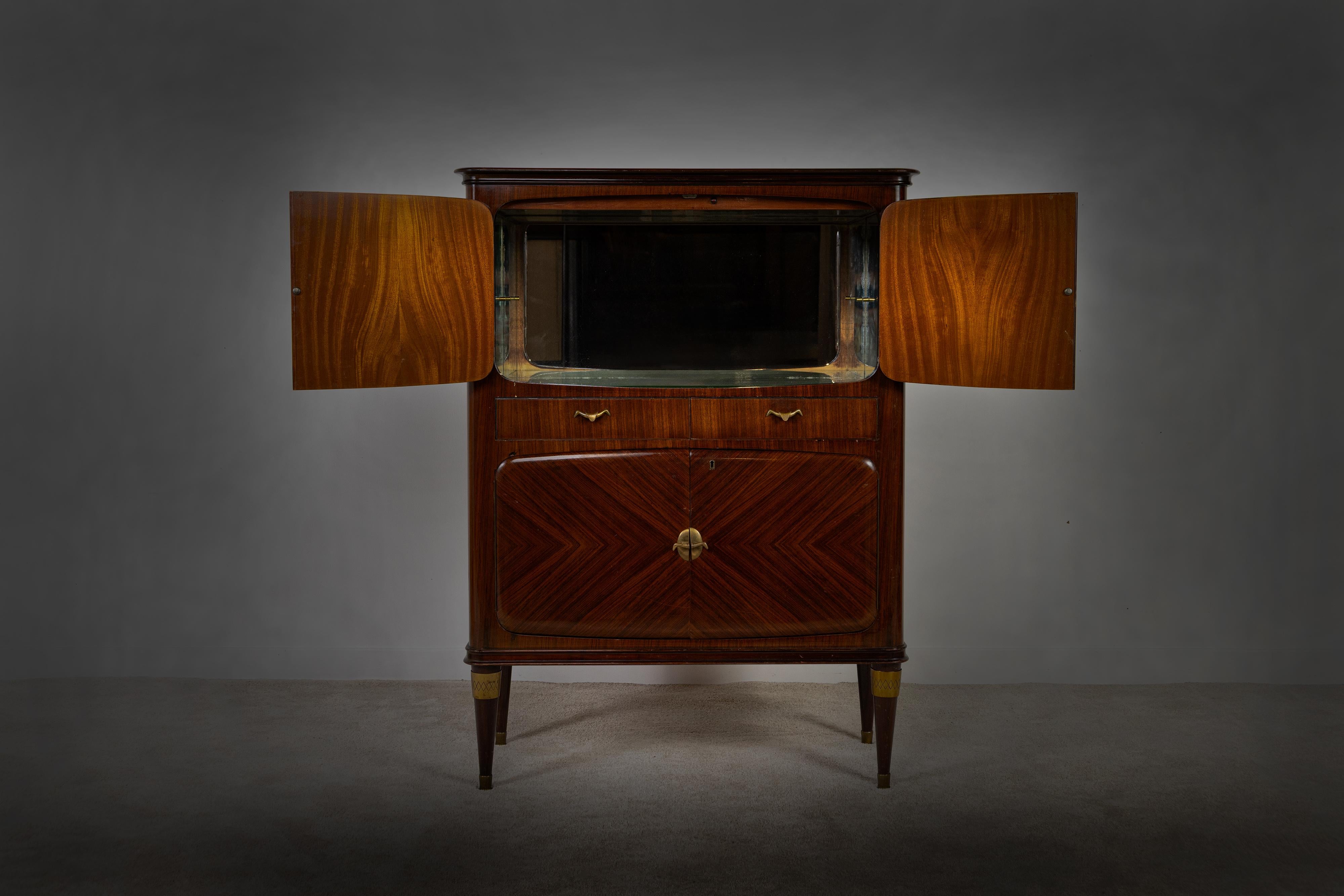 Brass Bar cabinet, Italy, 1950s For Sale