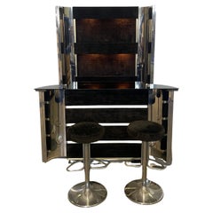 Mobil bar anni 70 Italiano con frigobar integrato nello stile di Willy Rizzo