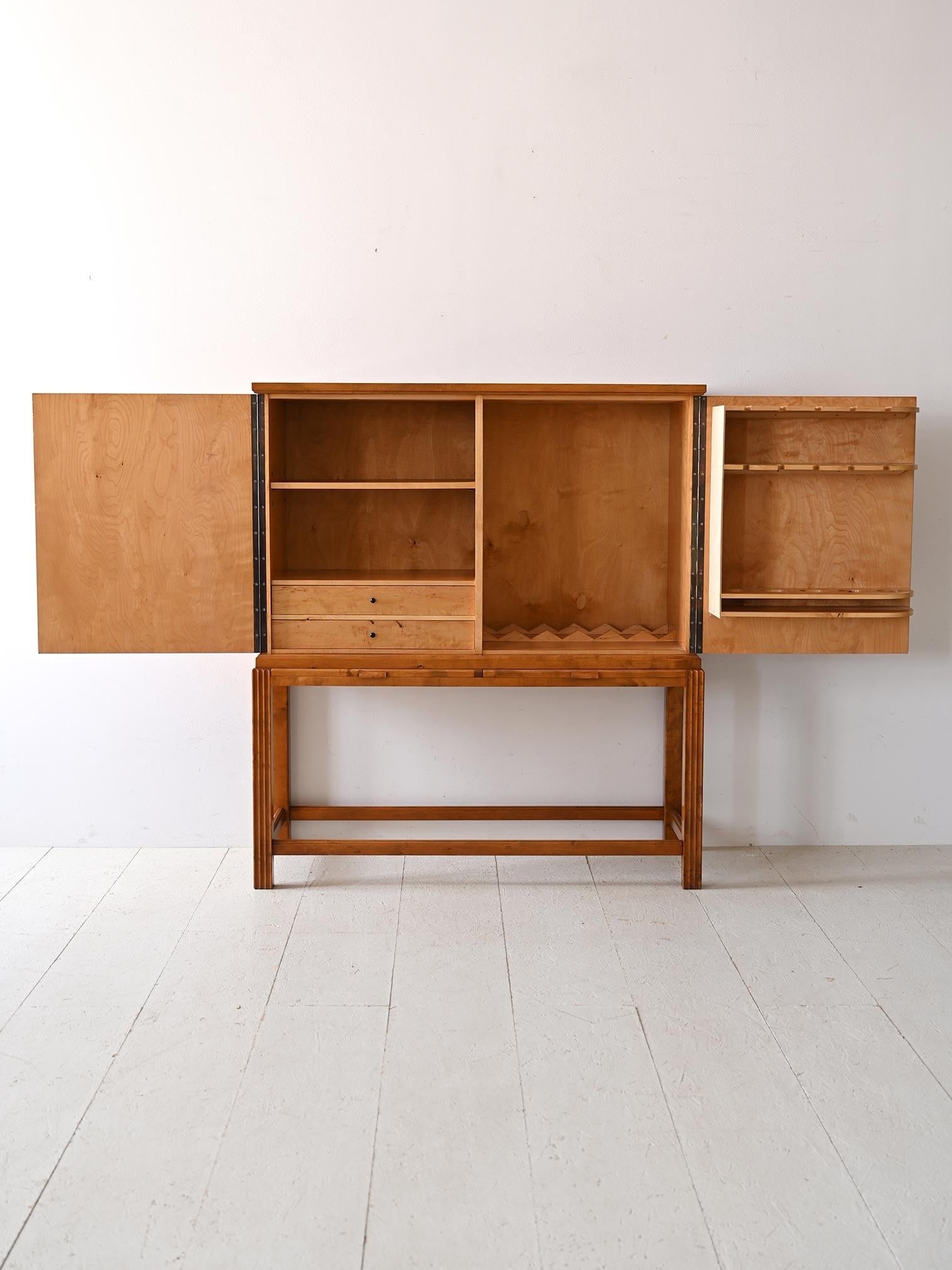 Scandinavian Modern Deco bar cabinet signed Birger Ekman