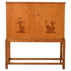 Deco bar cabinet signed Birger Ekman