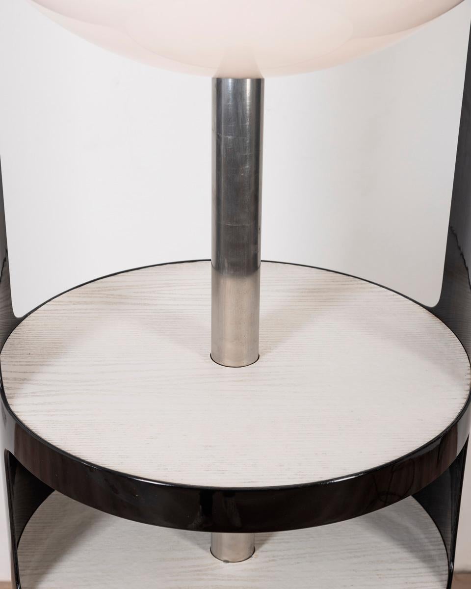 Drehbarer Barschrank mit Lampe 1960er vintage italienisches Design (Metall)