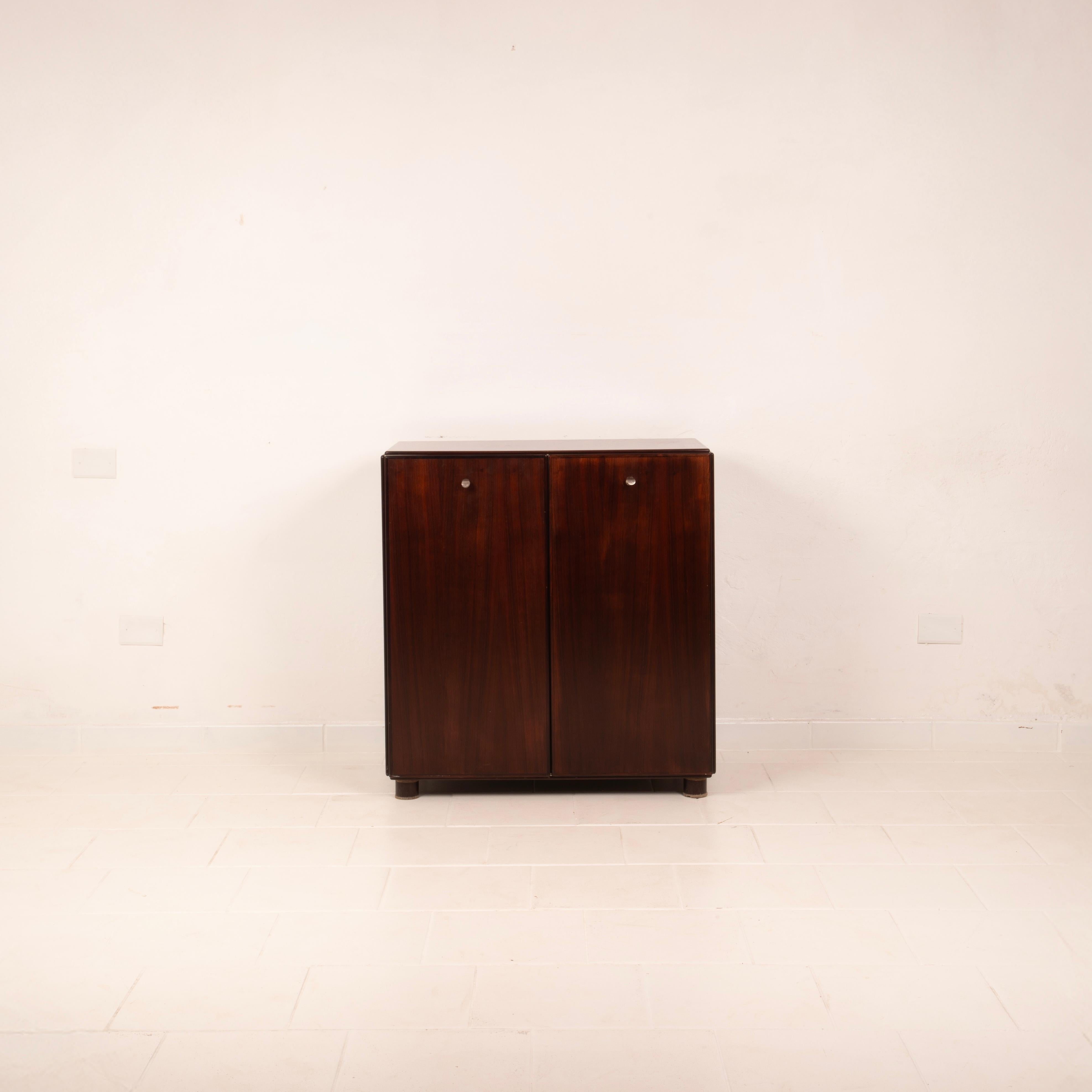Stunning bar cabinet from the Torcello series, designed by Afra and Tobia Scarpa for Stildomus in the 1960s — a perfect example of rational and sophisticated Italian design.

This collection is known for its masterful use of solid wood, combined