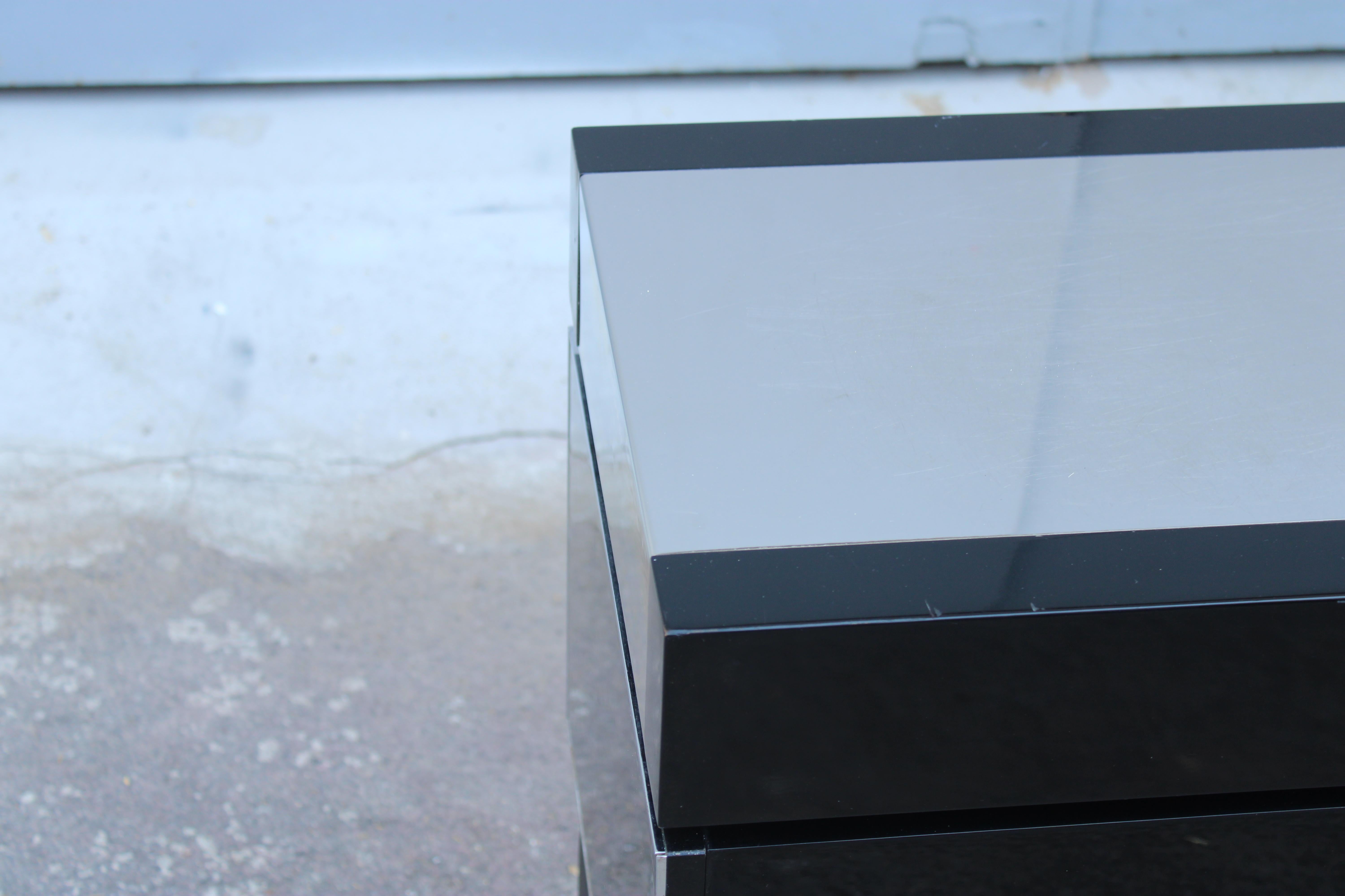 Willy Rizzo Bar Cabinet for Mario for Mario Sabot 1970 Italy Black and Steel For Sale 1