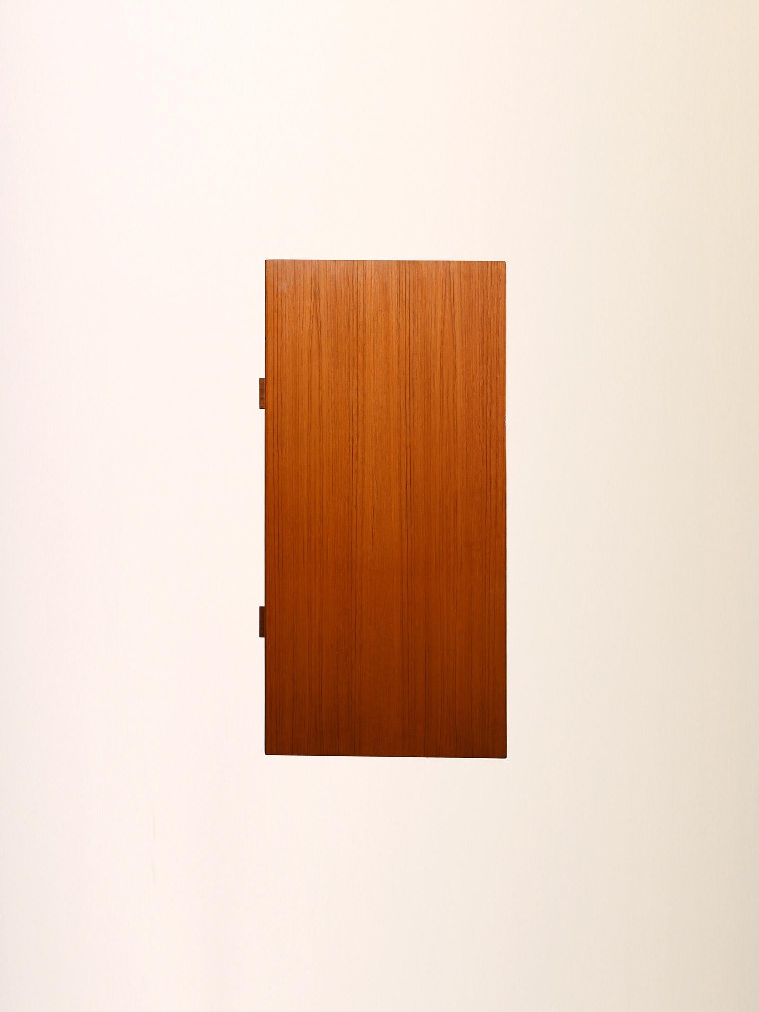 Teak Scandinavian low teak entry cabinet For Sale