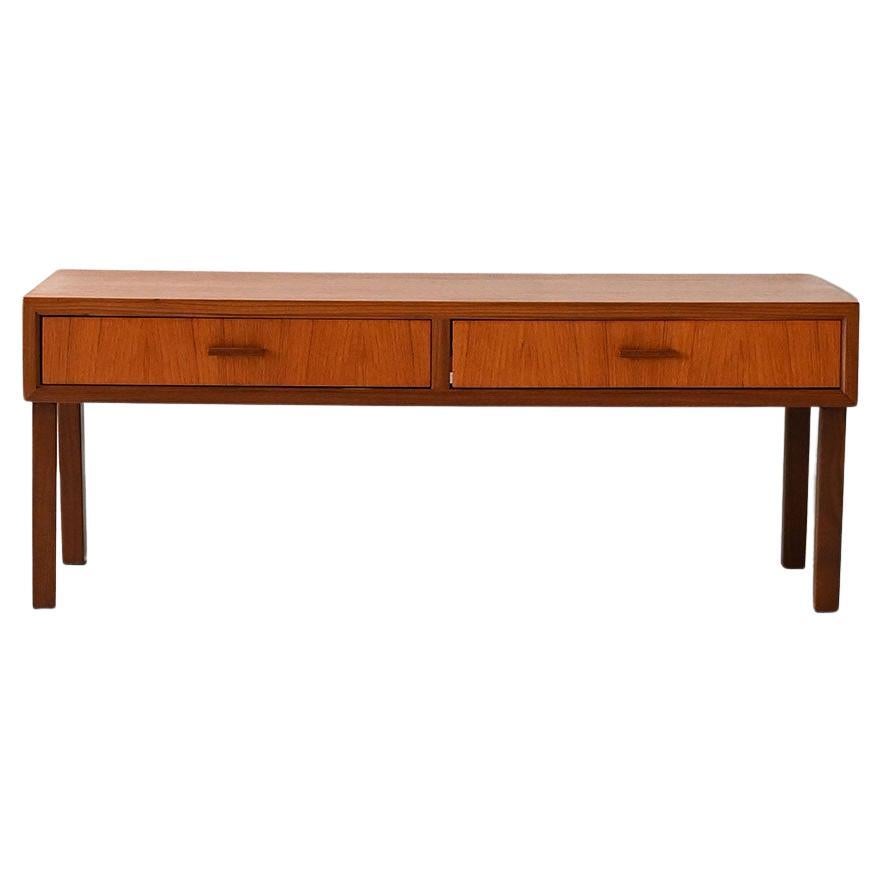Scandinavian low teak entry cabinet For Sale