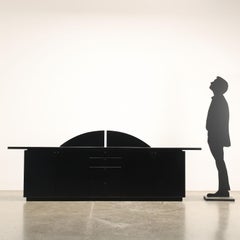 Mobiles Buffet  1980er Jahre schwarz lackiertes Holz