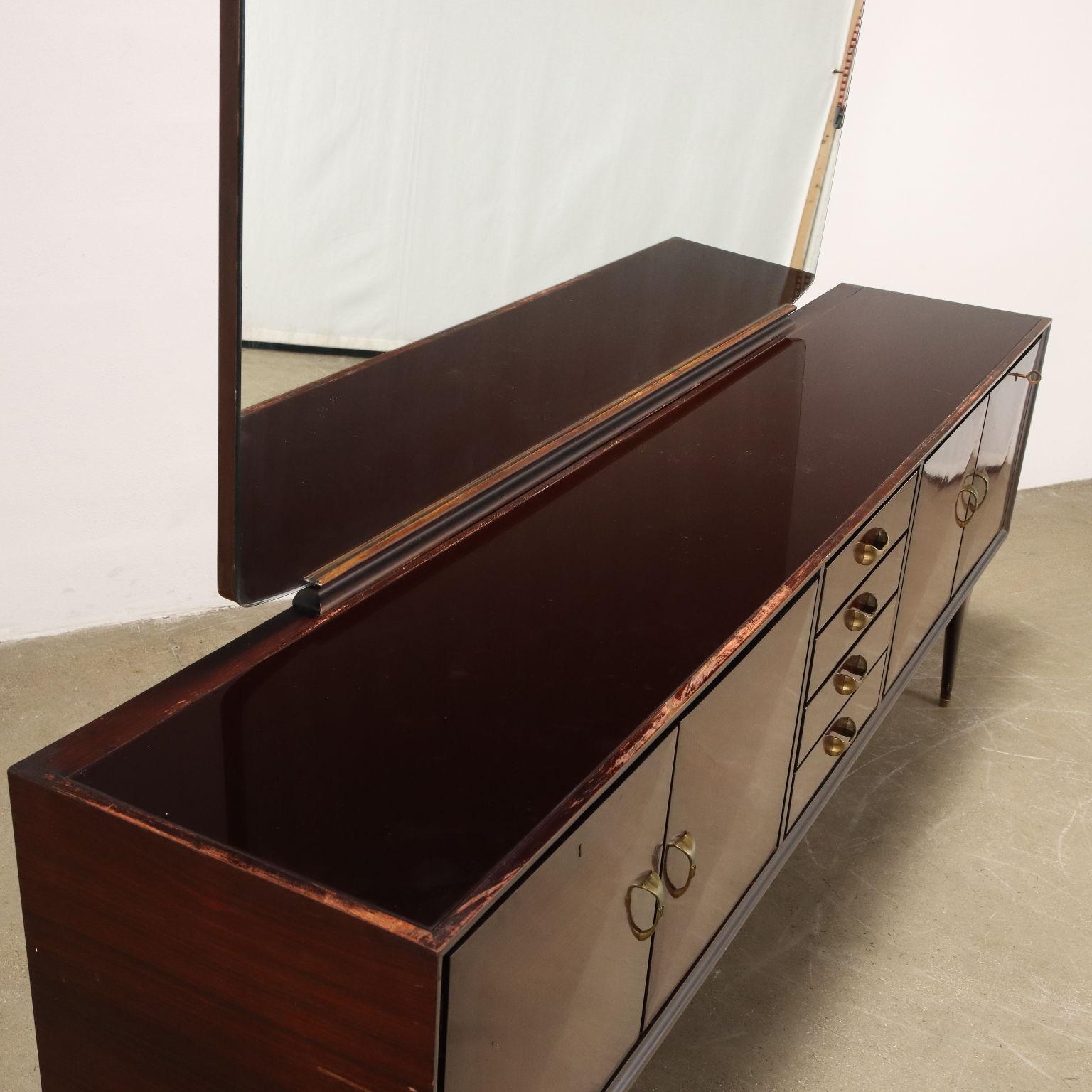 Mid-Century moderno Mobile Buffet con specchio Anni 50-60