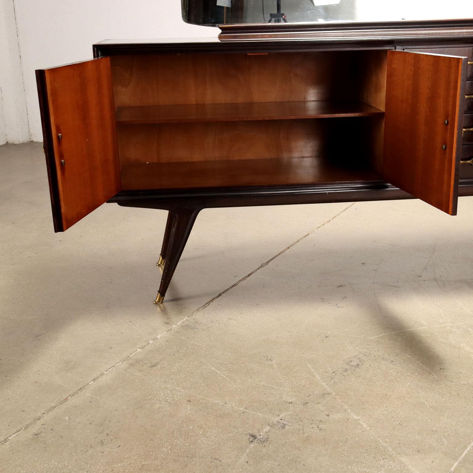 Mid-20th Century Mobile Buffet con specchio Anni 50-60