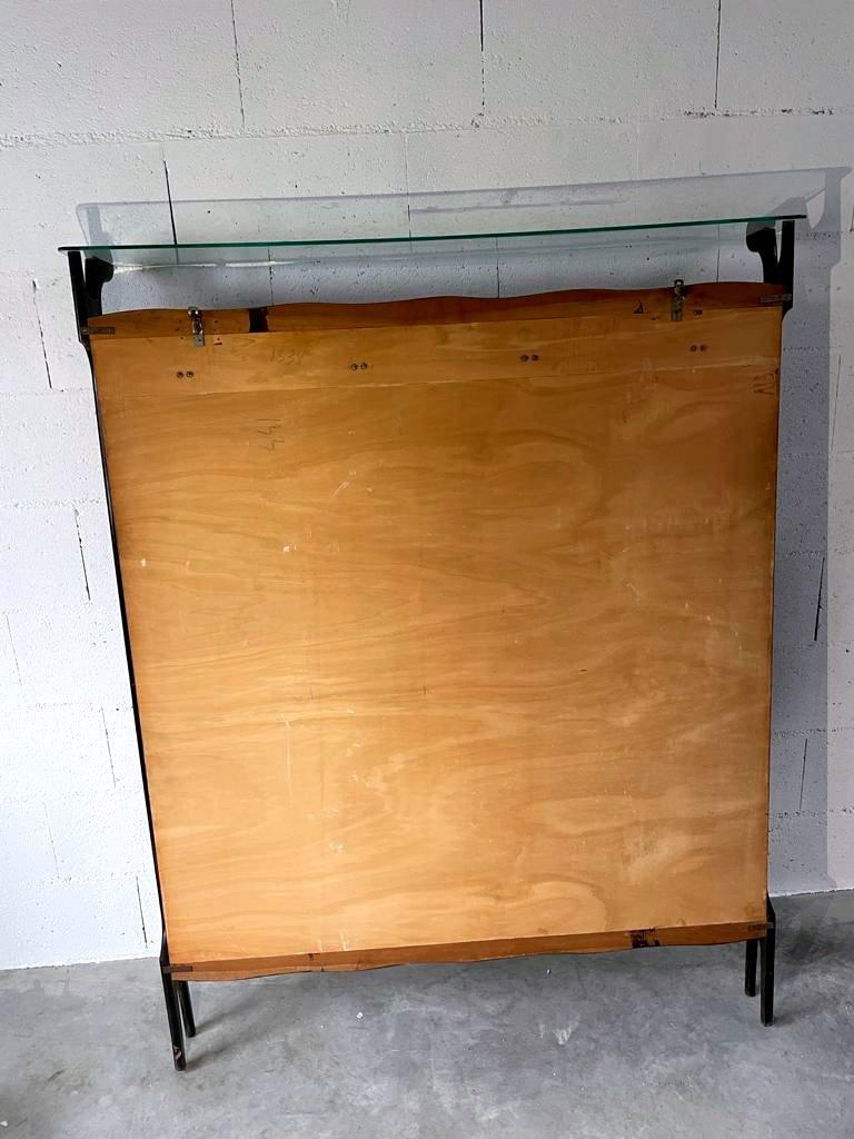 Mobile Coat Rack in Macassar Ebony and Rosewood Marquetry, Period Art