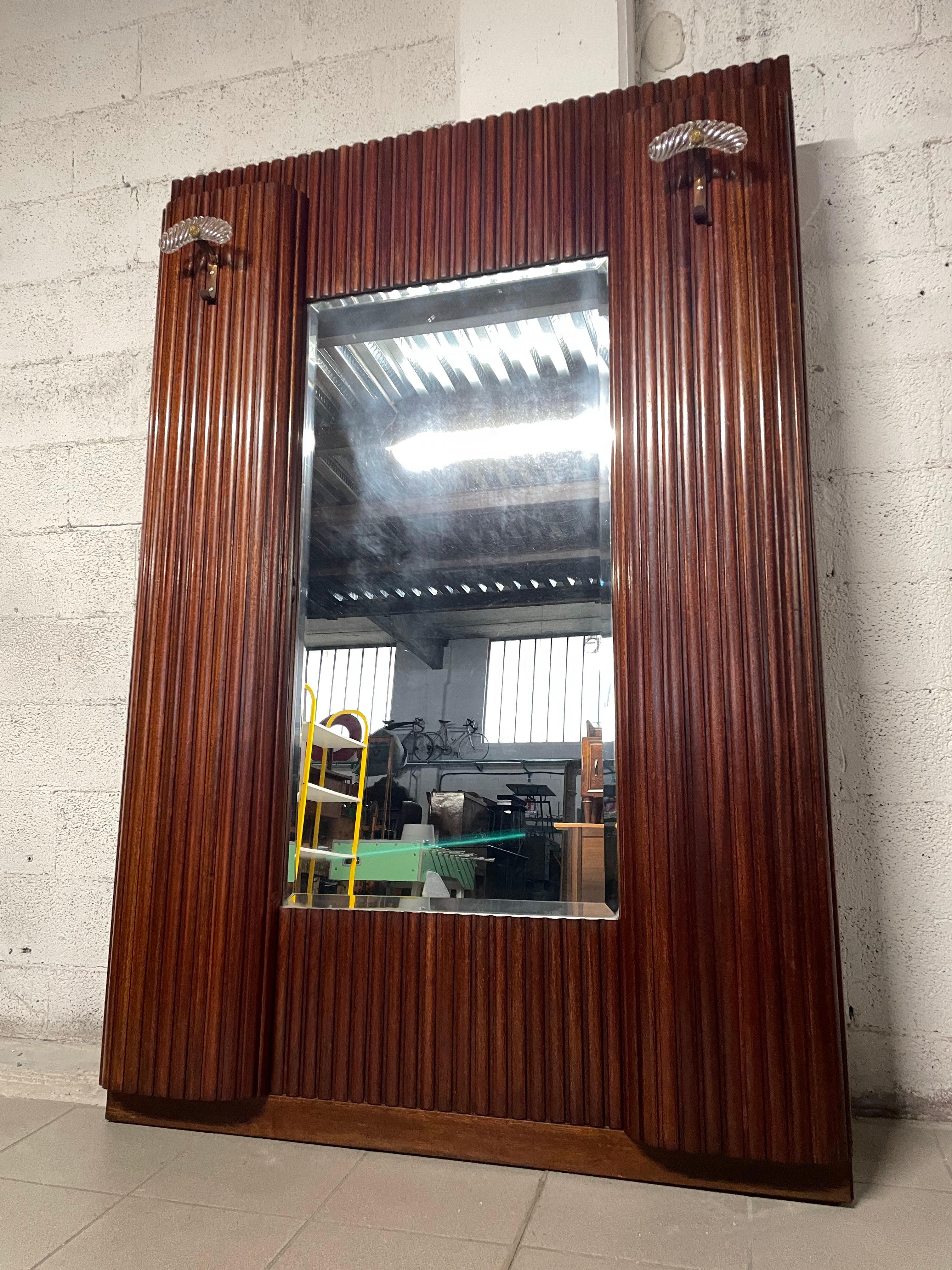 Mid-Century moderno Mobile con appendiabiti e specchio anni '30 - '40 in vendita