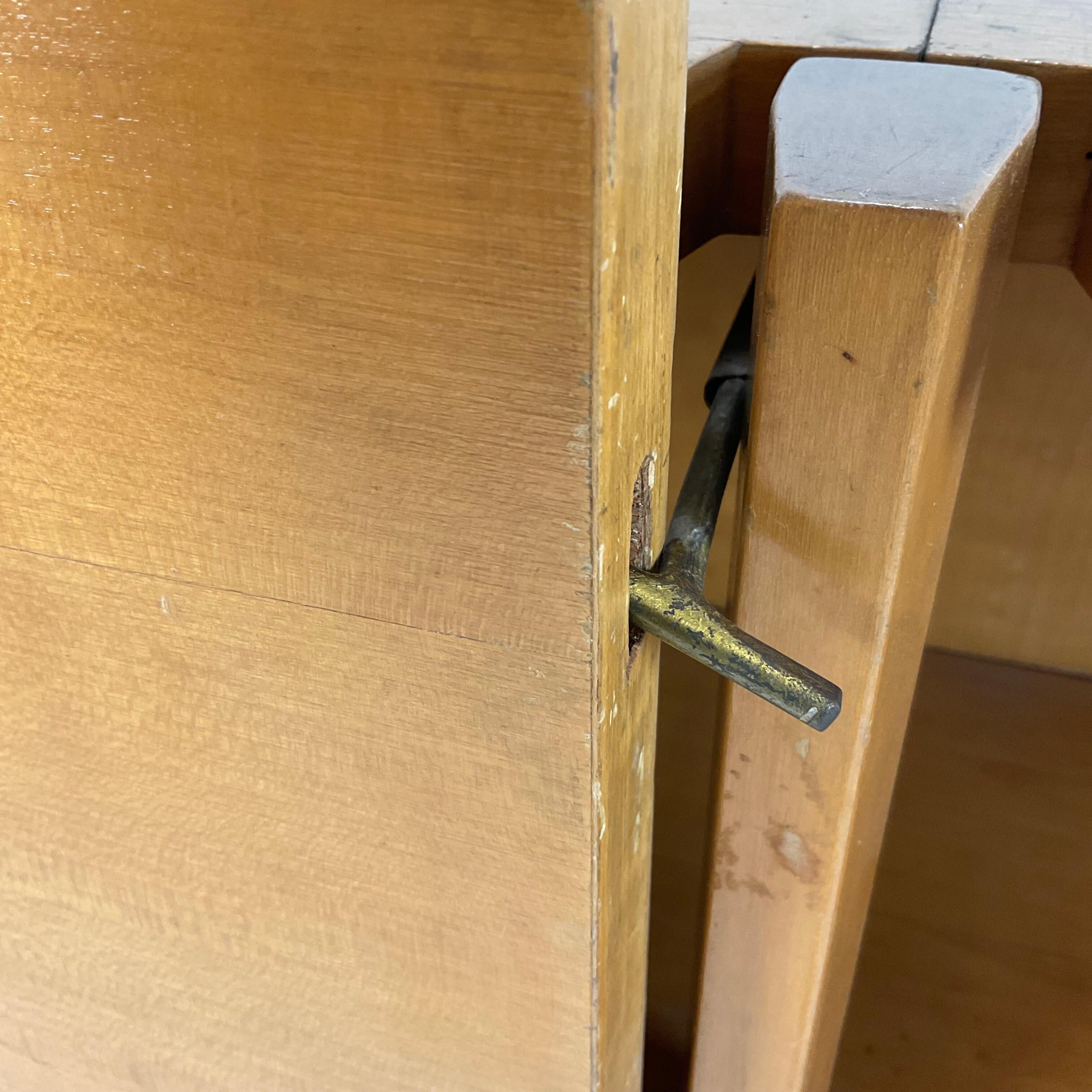 Brass Cabinet with Folding Desk and Suspended Corner Bookcase - Italy - 1950s For Sale