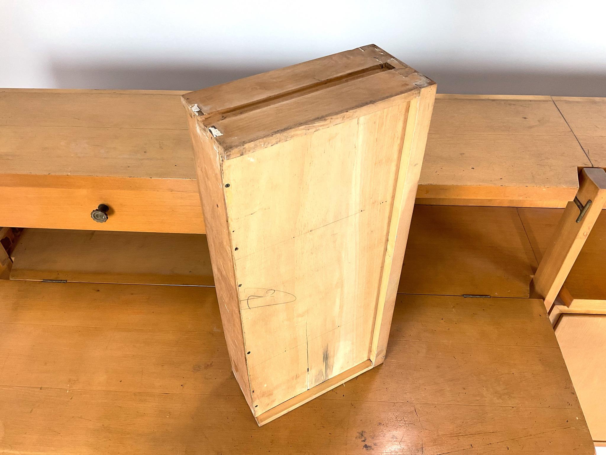 Cabinet with Folding Desk and Suspended Corner Bookcase - Italy - 1950s For Sale 2