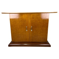 Furniture console table sideboard deco burl wood 60s'