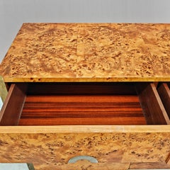 1970s "Alveo" sideboard cabinet in briarwood by Willy Rizzo for Mario sabot