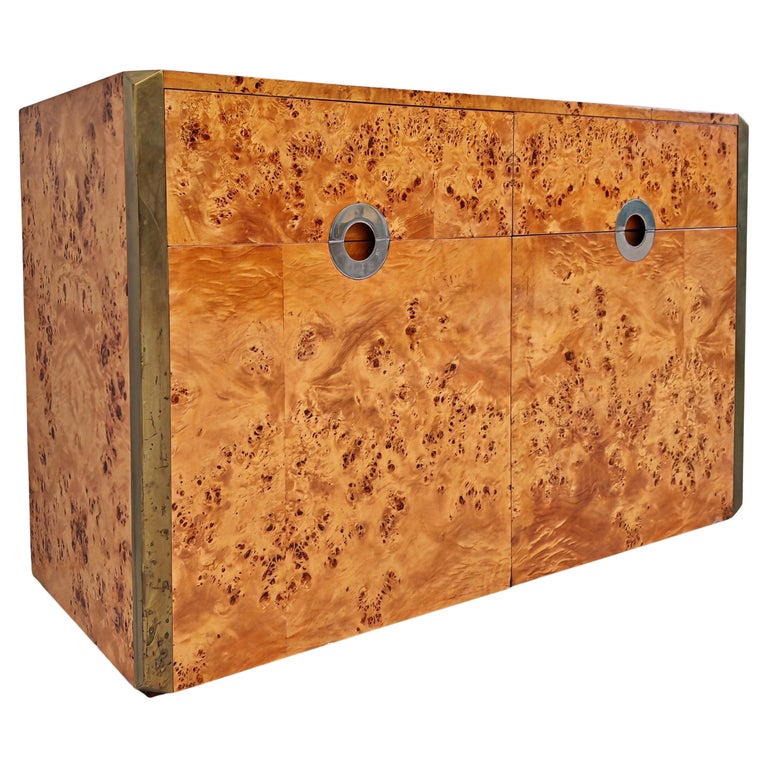 A French Burlwood Cabinet on Bronze Sabots A French Burlwood Cabinet on Bronze Sabots
