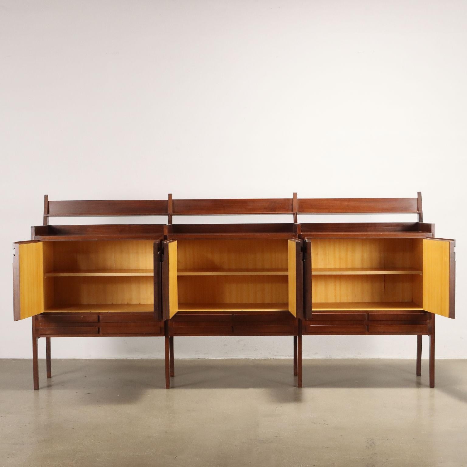 Mid-Century Modern 1960s walnut sideboard cabinet For Sale