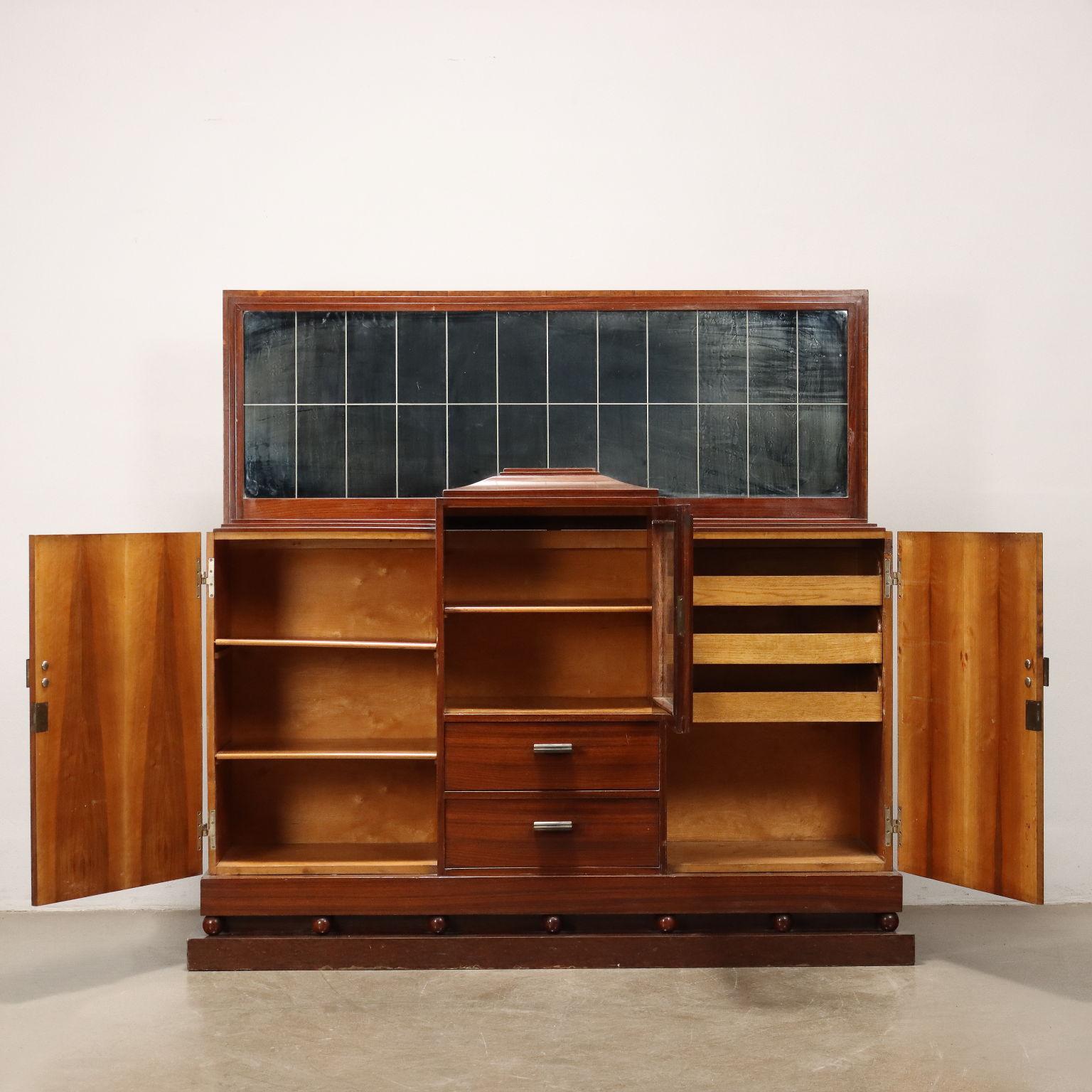 Mid-Century Modern Sideboard cabinet with mirror Years 20-30 For Sale