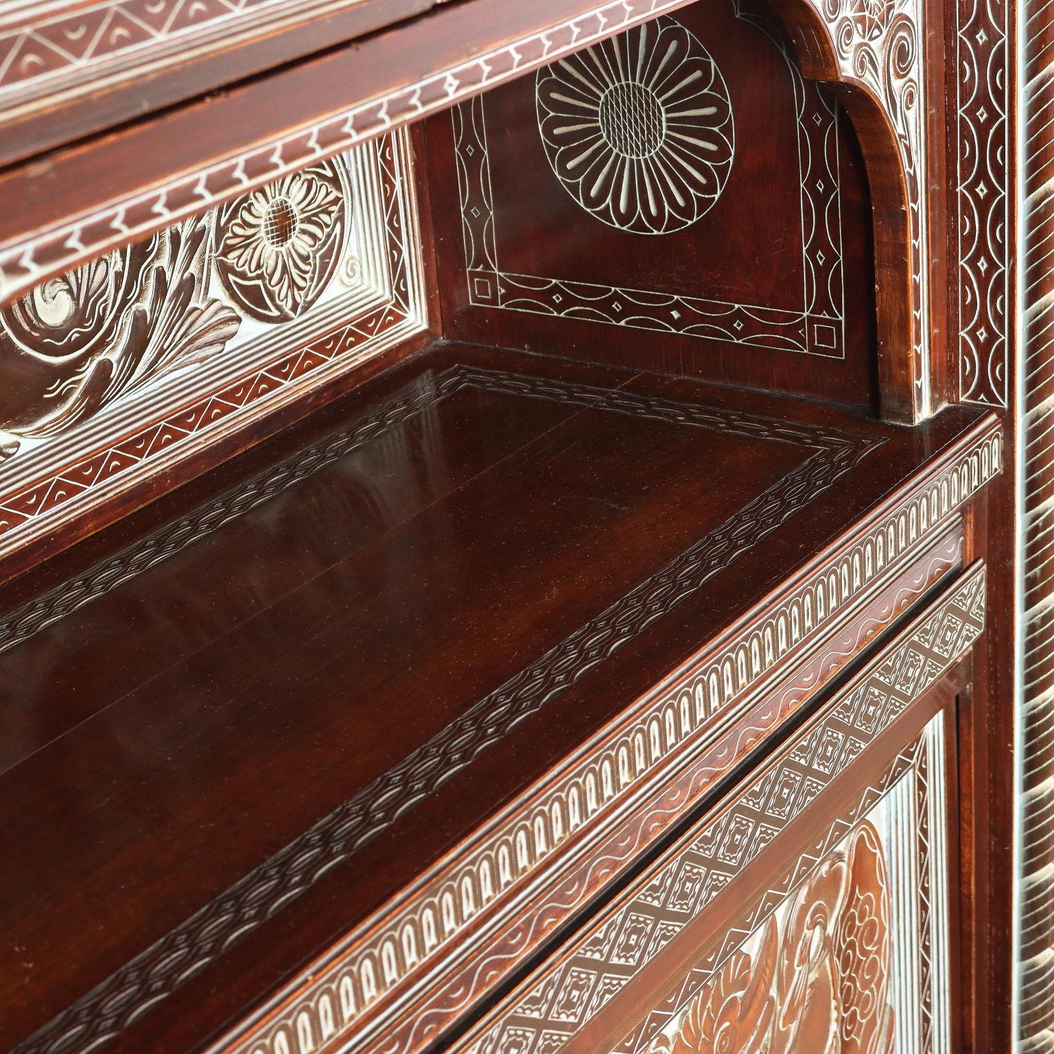 Mid-20th Century Italy Walnut Parlour Furniture in Ethnic Taste For Sale 4