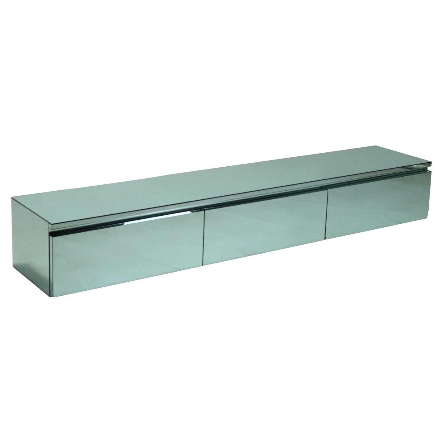 Wohnzimmerschrank aus verspiegeltem Glas Italienische Herstellung 1970er Jahre