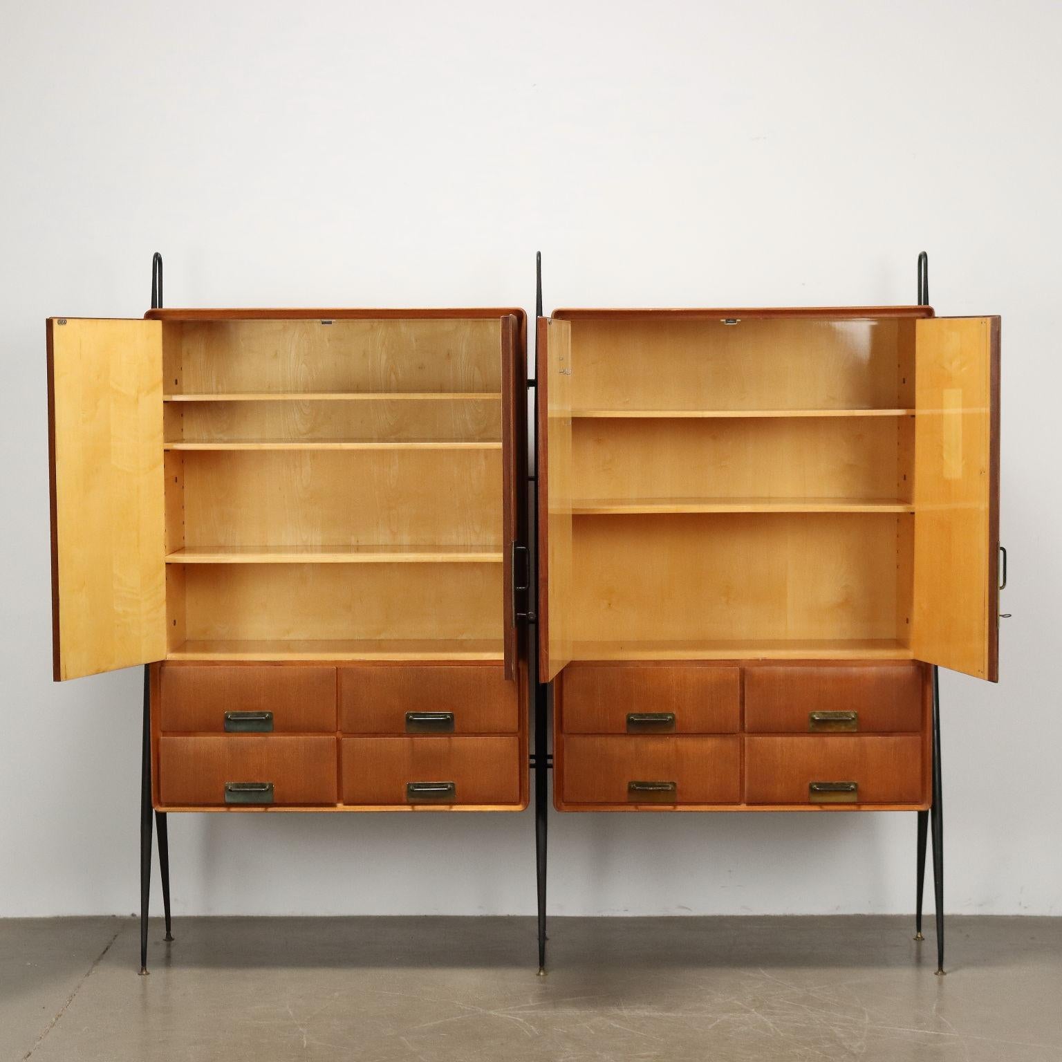 Mid-Century moderno Mobile di Silvio Cavatorta Anni 60 quattro ante