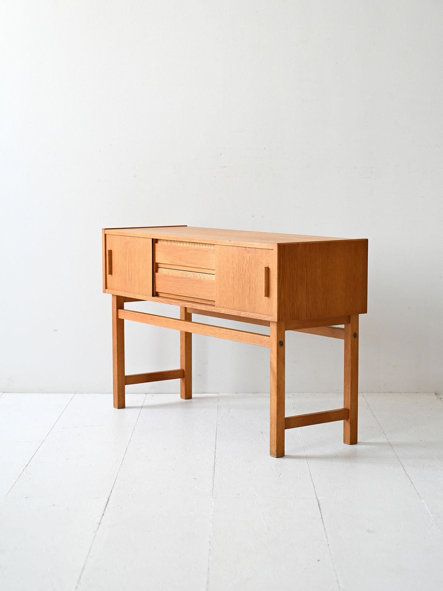 Mid-20th Century Scandinavian vintage light teak entry cabinet For Sale