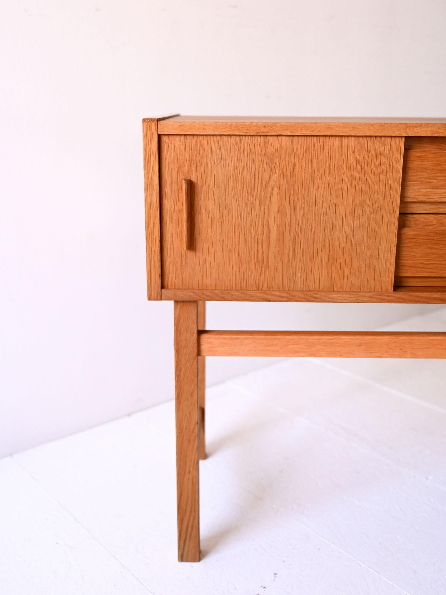 Scandinavian vintage light teak entry cabinet For Sale 1