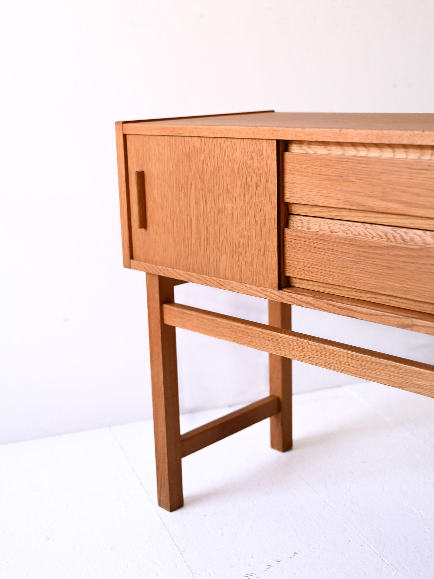 Scandinavian vintage light teak entry cabinet For Sale 2