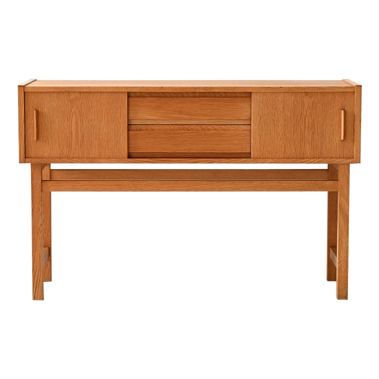 Scandinavian vintage light teak entry cabinet For Sale