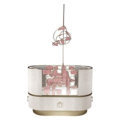 Mobile in quarzo rosa e ottone bronzato di Kifu Paris