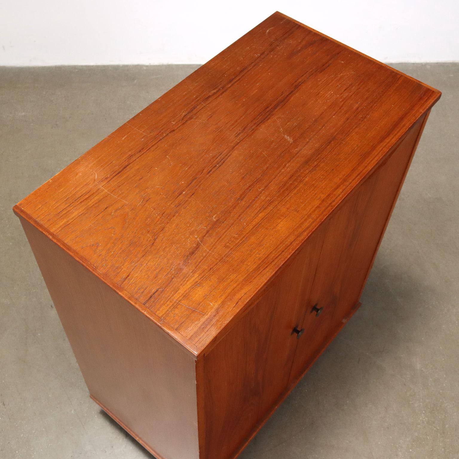 Mid-Century Modern 1960s Teak cabinet with hinged doors For Sale