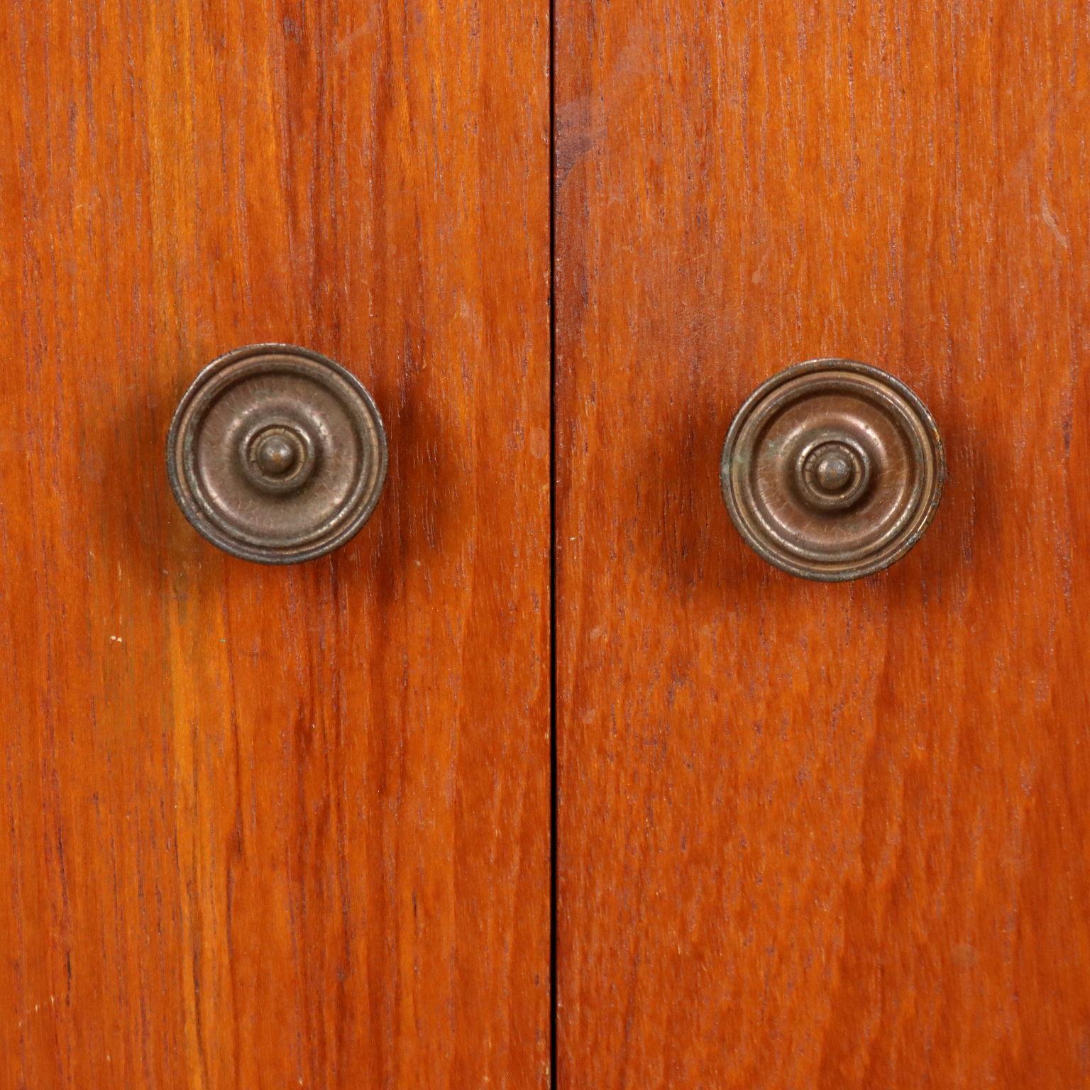 Mid-20th Century 1960s Teak cabinet with hinged doors For Sale