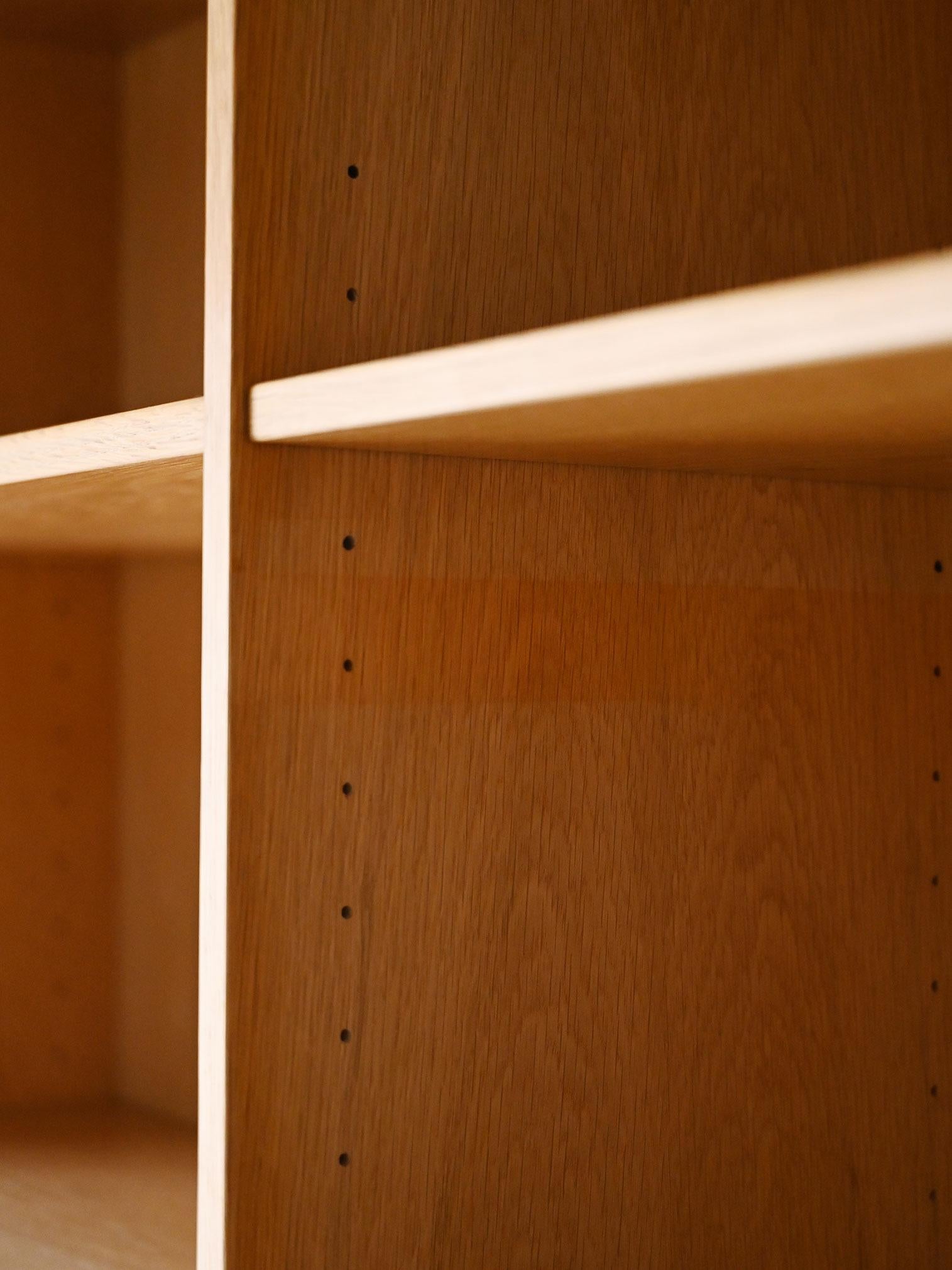 Scandinavian vintage oak bookcase cabinet For Sale 3
