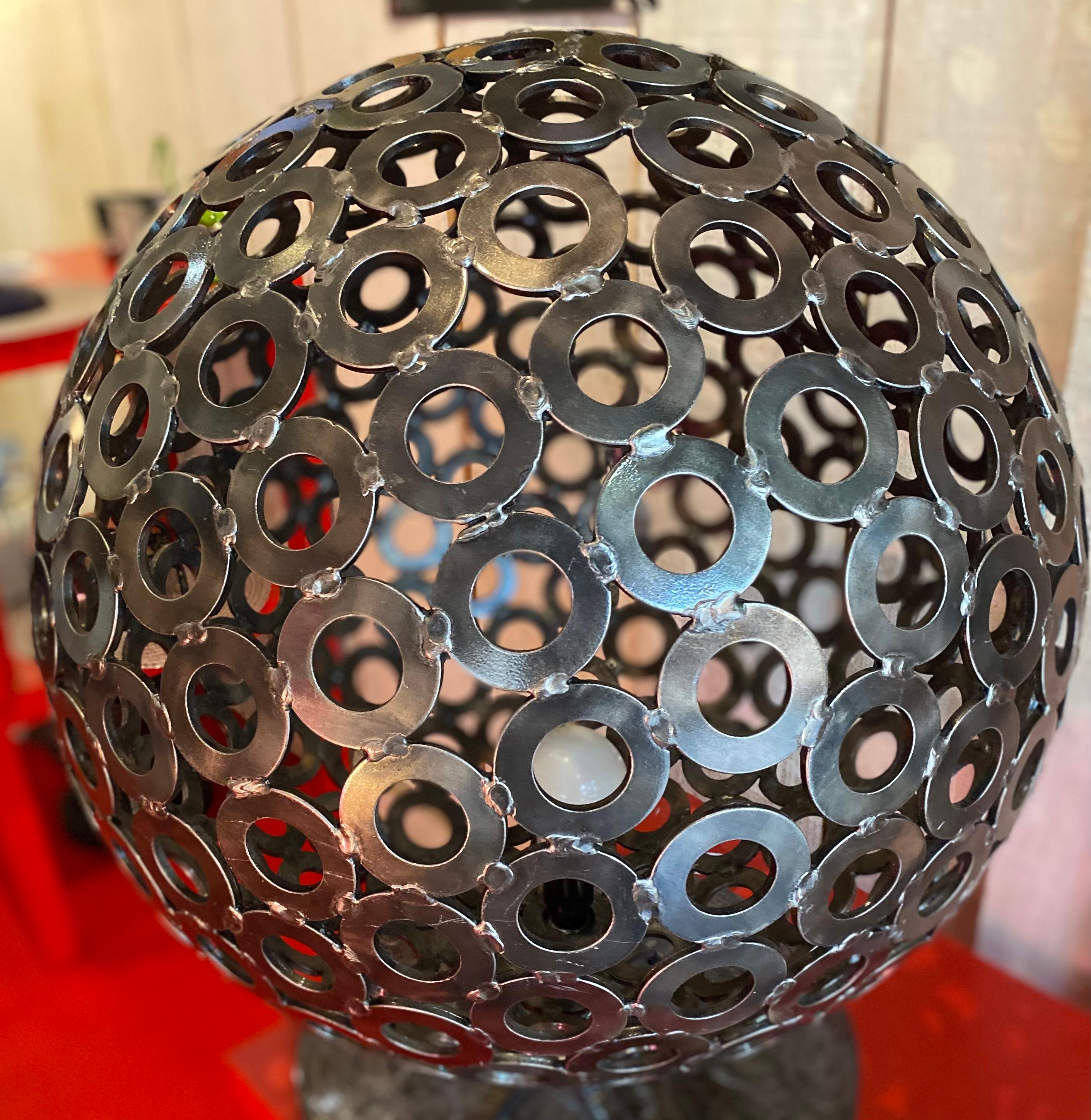 Mobile Luminous Sphere by LIBECQ Mobile Openwork Metal For Sale 2