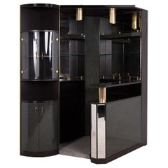 Corner cabinet/wall bar, Italy, 1980s