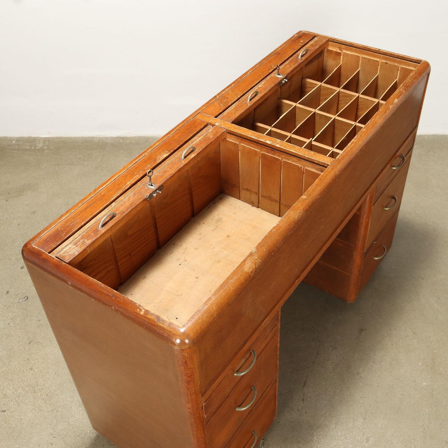Mid-Century Modern 1950s oak filing cabinet For Sale