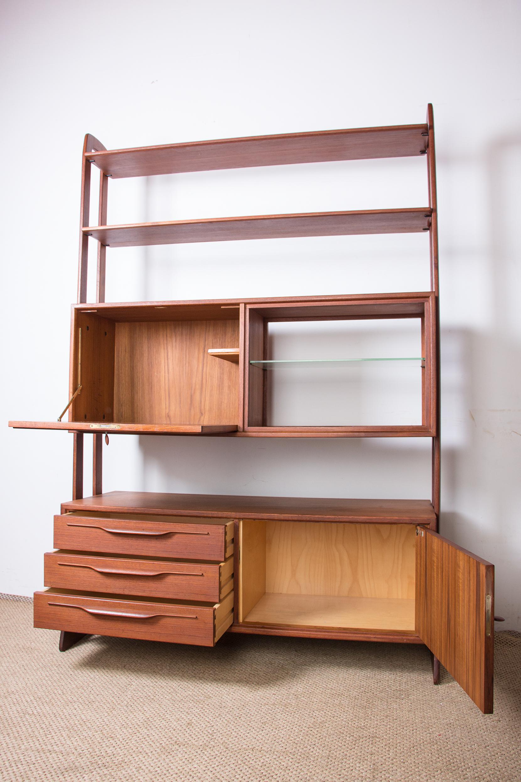 Mobile Shelf, Claustra, Scandinavian Style in Teak by Swiss Teak, 1960 7