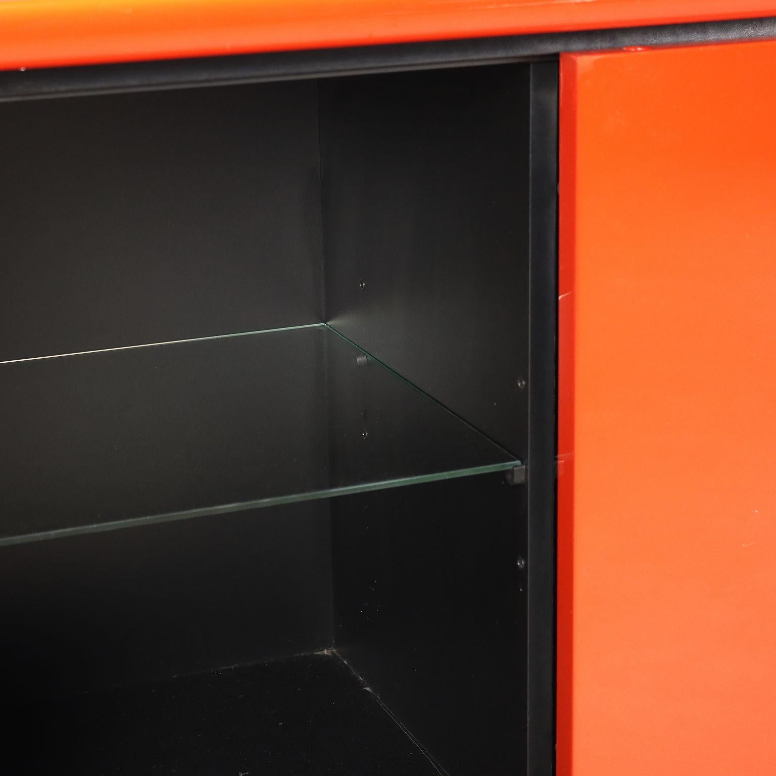 Mobil 'Sheraton' di Giotto Stoppino per Acerbis anni 80 laccato rosso (Holz) im Angebot