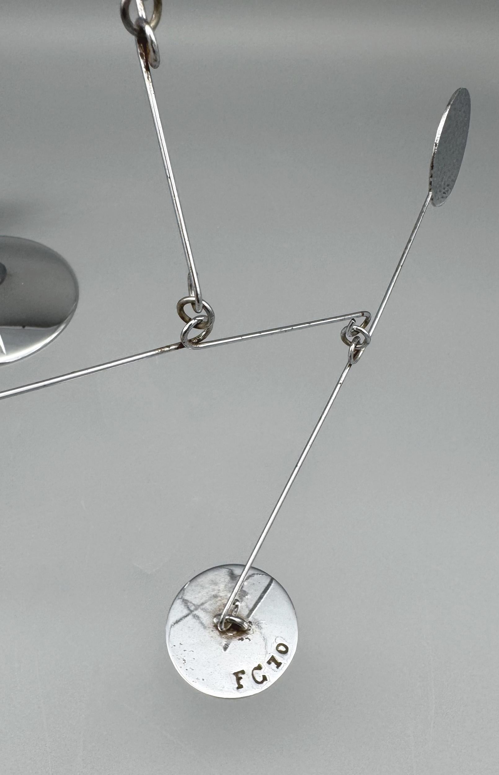 Late 20th Century Mobile-stabile in chrome-plated steel François Collette, France, 1970 For Sale