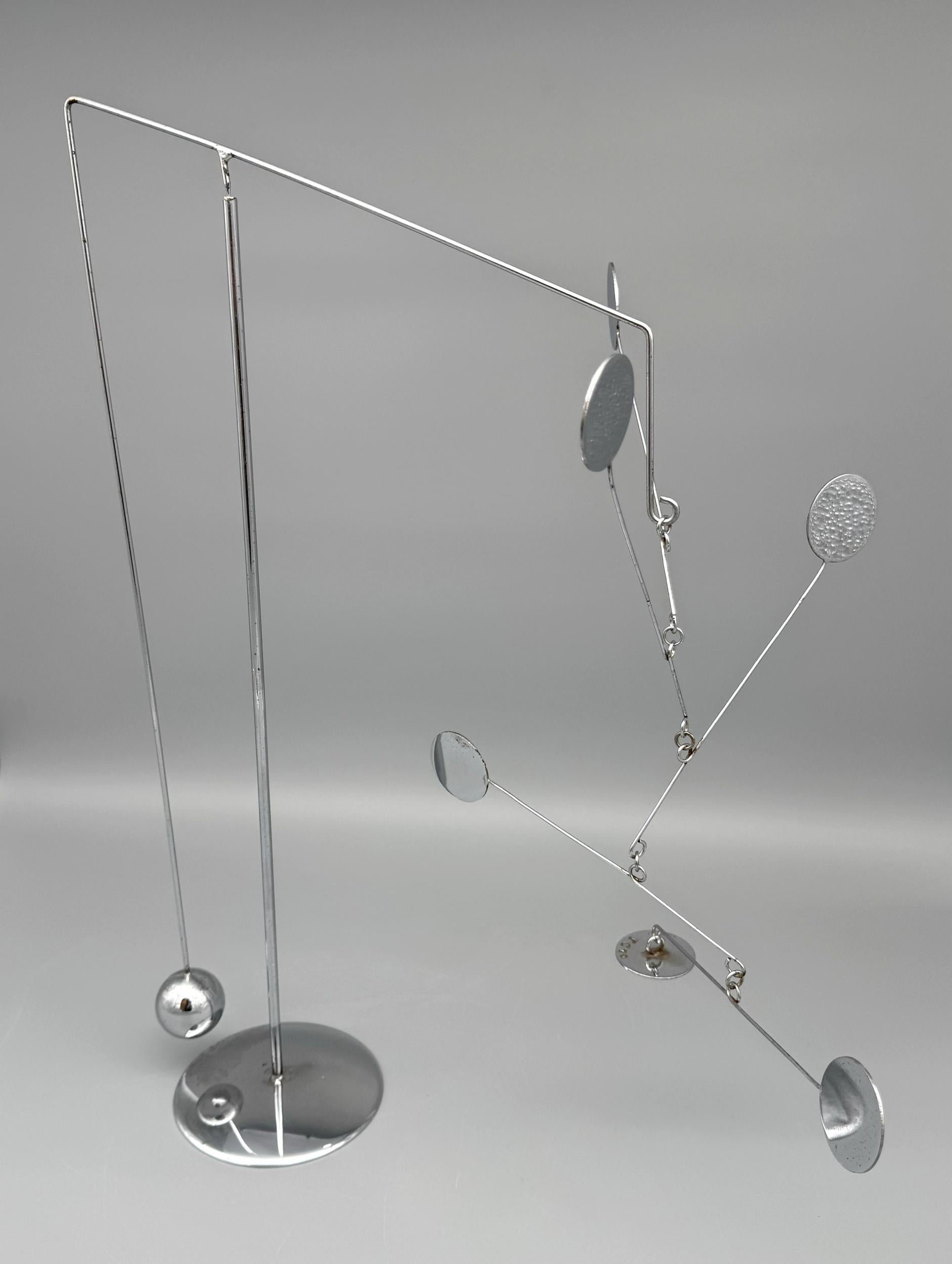 Steel Mobile-stabile in chrome-plated steel François Collette, France, 1970 For Sale