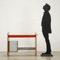 1960s Toilet cabinet in wood and gray formica